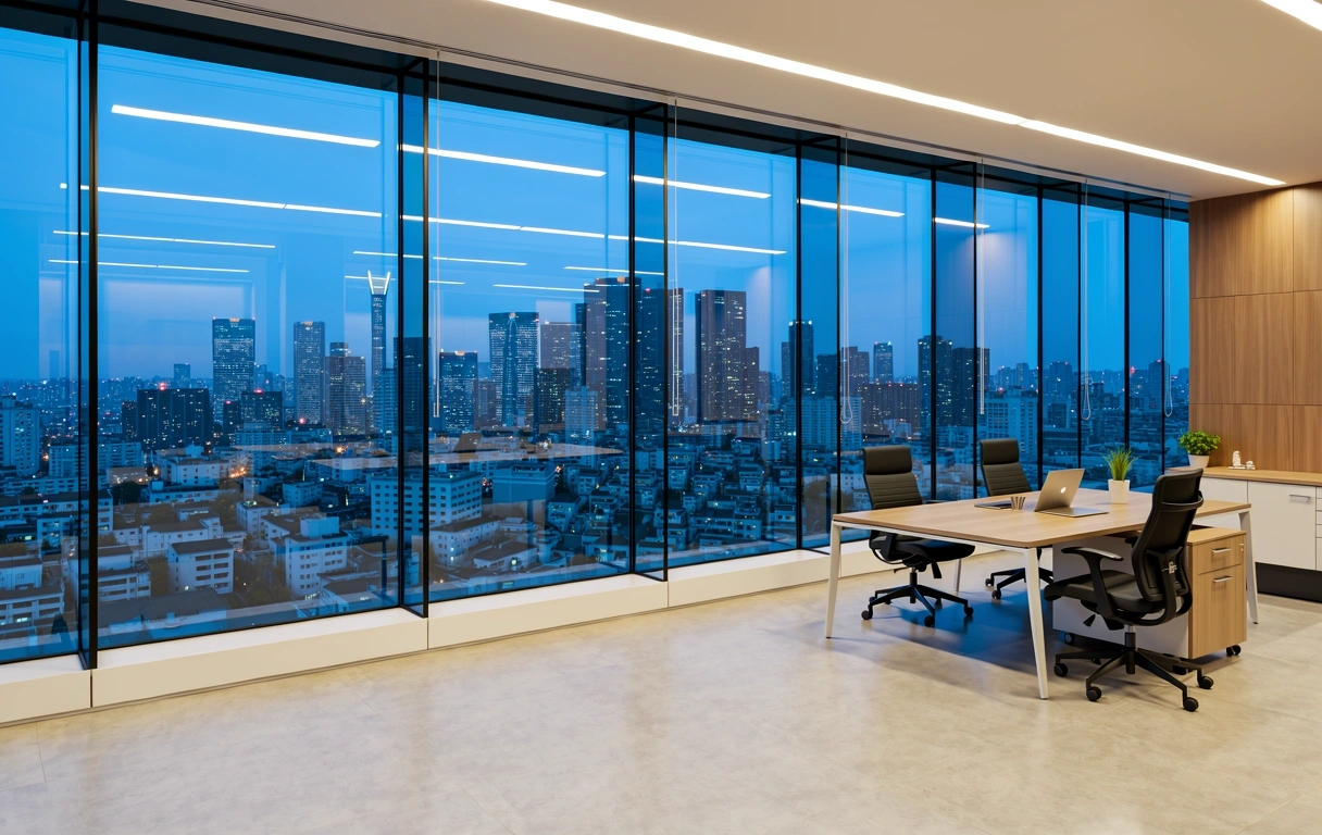 Financial district cityscape